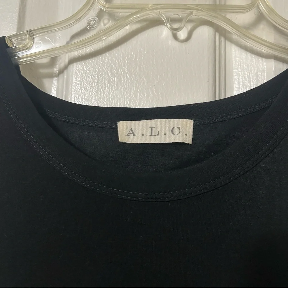 A.L.C. Black Jersey Sleeveless Mini Dress with cutout Size M - Picture 4 of 12